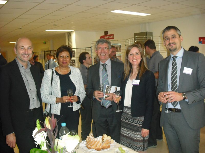 M. JUNG, Mme AMBROISE, M. REISS, Mme VIATOUX et M. ROCHER autour du verre de l’amitié