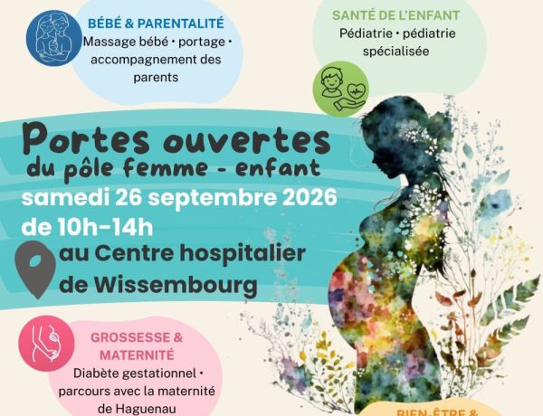 Portes ouvertes du Pôle de santé de la femme et de l’enfant : Samedi 26 septembre 2026 de 10h à 14h